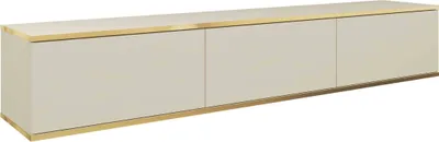 Produktbild von MOEBLO TV-Board Dayn RTV 175 – Lowboard Fernsehtisch TV Bank TV Tisch Fernseher Tisch TV Möbel, RTV-Schrank mit goldenen Einsätzen, hängend (BxHxT): 175x30x32 cm - Beige
