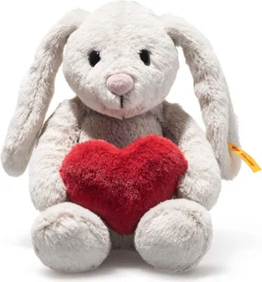 Produktbild von Steiff Hase Hoppie Love grau 16 cm mit Herz 081125