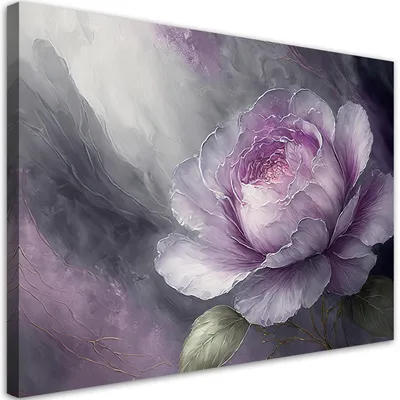 Produktbild von Leinwandbild Abstrakte Pfingstrose 60x40 Feeby Violett bild für die wand bereit zum aufhängen