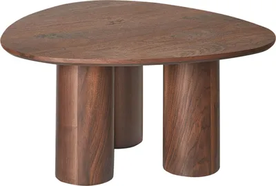 Zdjęcie produktu dla BELIANI Stolik kawowy MDF ciemny okleina do salonu retro trójkątny
