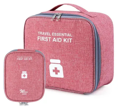 Produktbild von Medikamententasche Reise Set 2 Stück Rot Große Kapazität Wasserdicht Erste Hilfe Tasche