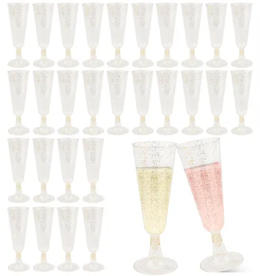 30 Kunststoff-Champagnergläser 150 ml transparent wiederverwendbar
