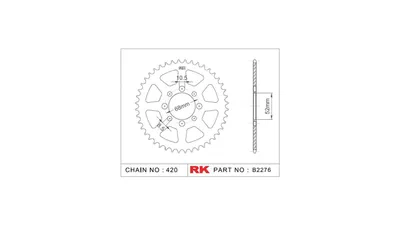Produktbild von RK Kettenrad "2276" 420, Stahl, silber 38 Zähne