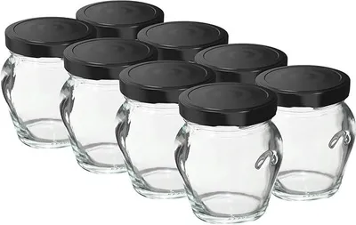 Produktbild von 8er-Set Konfitüregläser 106 ml mit Deckeln Einmachgläser für Marmelade, Honig, Gewürze, Vorratsgläser Marmeladengläser|Joghurtgläser Weckgläser