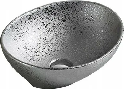 Produktbild von Waschbecken Aufsatzwaschen Waschtisch Silber Antik Barok Retro 40,5x33x14cm Oval
