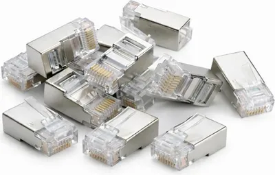 Produktbild von DANICOM SFTP RJ45 CAT6a Pass Through Netzwerkstecker - für flexible Kabel 10 Stück