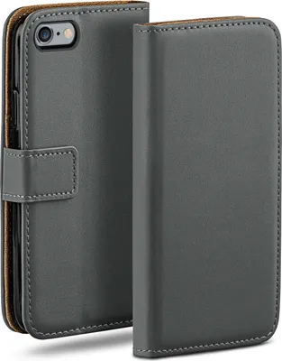 Produktbild von moex® Book Case kompatibel mit iPhone 6s / iPhone 6 - Hülle 360 Grad klappbar, Dunkelgrau