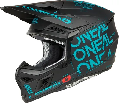 Produktbild von Oneal 3SRS Static Motocross Helm, schwarz/türkis, L