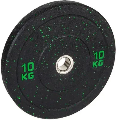 Produktbild von Hantelscheibe 10 kg Vollgummi, bodenschonend, geräuscharm, Outdoor-geeignet, präziser 50mm Innenring