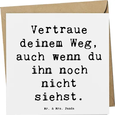 Produktbild von Mr. & Mrs. Panda Grußkarte Spruch Zukunftsplanung Ungewissheit akzeptieren - Weiß - Geschenk, Sprüche, doppelkarte, Chancen, Inspiration, faltkarte, anlasskarte, Trost