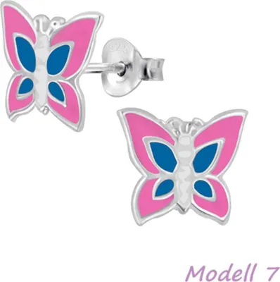 Produktbild von Kinderohrstecker: Mädchen Ohrringe Silber „Schmetterling“ Modell 7