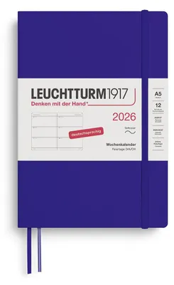 Produktbild von LEUCHTTURM1917 372562 Wochenkalender Medium (A5) 2026, 12 Monate, Softcover, Ink