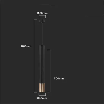 Produktbild von V-TAC Hängelampe - GU10 - IP20 - Schwarz + Gold