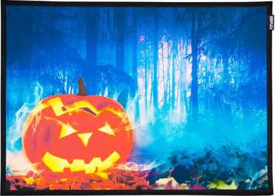 Produktbild von PSYWORK Schwarzlicht Stoffposter Neon "Halloween Pumpkin", 0,5x0,7m