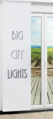 Produktbild von Lysel Schiebegardine Big City Lights in Schwarz-Weiß, in der Größe (BxH) 60cm x 245cm