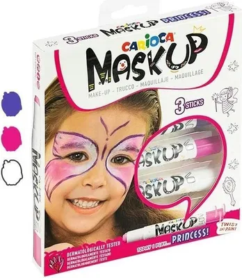 Obrázek produktu pro Carioca MASK UP PRINCESS, Make-upová barva na obličej, Vícebarevný, Dívka, 3 kusů