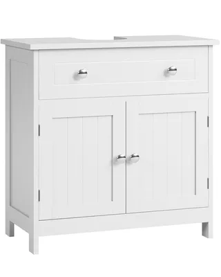 Produktbild von AODEMOKO Waschbeckenunterschrank, Unterschrank, Waschbecken mit Unterschrank, Badezimmerschrank mit 2 Türen Badschrank, 60 x 30 x 60 cm, Weiß