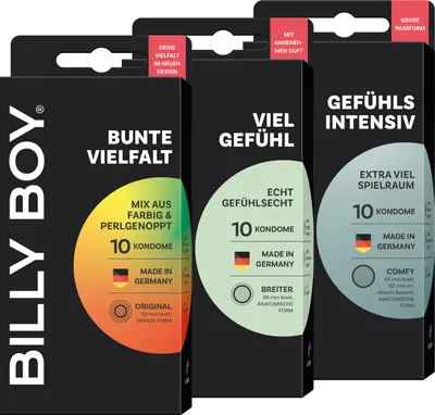 Produktbild von BILLY BOY Kondome Bunte Vielfalt – Viel Gefühl – 3 x 10 Stück