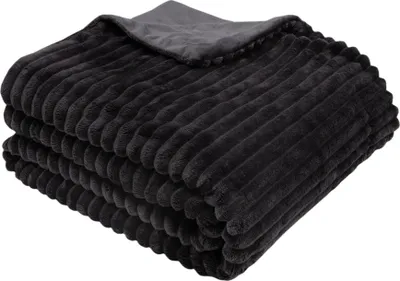 Produktbild von Kuscheldecke flauschig aus 100% Polyester, 150x200 cm, Schwarz