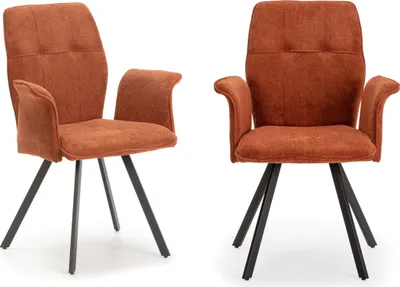 Immagine prodotto di Calicosy - Set di 2 poltrone in tessuto con gambe in metallo nero L62 cm - MERY