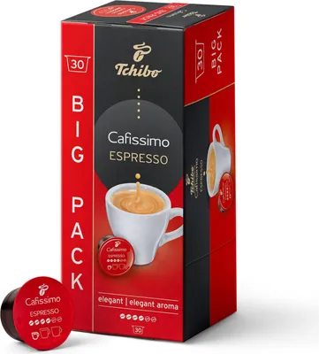 A box of Tchibo Cafissimo Espresso coffee capsules.