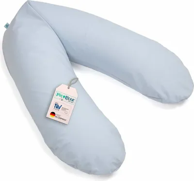 Produktbild von pic Bear Stillkissen Classic Schwangerschaftskissen aus 100% Baumwolle mit EPS 190 cm Dessin: Licht-blau