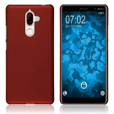 Produktbild von PhoneNatic Case kompatibel mit  Nokia 7 Plus - Hülle rot gummiert Hard-case Cover