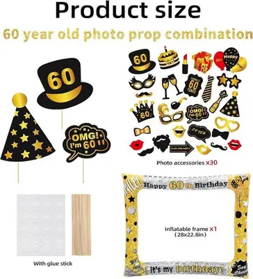 Produktbild von Famanu Fotokabine 60. Geburtstag - Schwarz-Gold