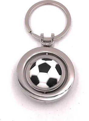 Produktbild von Onwomania Schlüsselanhänger Fussball beweglich Ball Mannschaft silber Anhänger Keychain