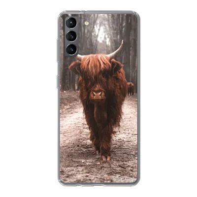 Produktbild von MuchoWow® Handyhülle Schutzhülle Hülle für Samsung Galaxy S21 Plus Schottischer Hochländer - Wald - Kuh - Tiere - Natur Silikon Softcase Handy Hülle - Handy-Tasche