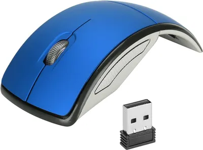 Immagine prodotto di Mouse pieghevole senza fili a 2,4 GHz, ultrasottile, ergonomico, 1600 DPI, ricevitore USB, risparmio energetico, portatile, per ufficio, PC e notebook