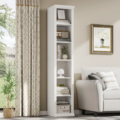 Immagine prodotto di Libreria a scaffali bianca, altezza 182,5 cm, 6 ripiani, in legno