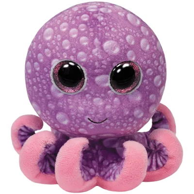 Produktbild von TY Octopus mit Glubschi Beani-Boo´s Plüschfigur 15cm rosa/lila