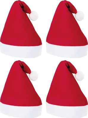 Produktbild von 4x Weihnachtsmütze Weihnachtsmann Mütze Santa Claus Nikolaus Nikolausmütze