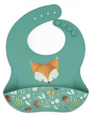 Produktbild von Lätzchen Tiere - 30 x 22 cm - Pfauen-Grun | by Sassi Junior