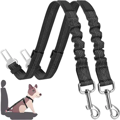 Imagen del producto de Arnés para perros ajustable, juego de 2 unidades, apto para todas las razas de perros y gatos, cinturón de seguridad para viajes