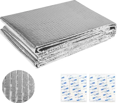 Produktbild von UISEBRT Folia izolacyjna Folia izolacyjna Podwójna aluminiowa folia pęcherzykowa Izolacja dachu 3-4 mm Folia izolacyjna do izolacji termicznej, ochrony przed zimnem i zaciemnienia (0,6 x 5 m, 3㎡)
