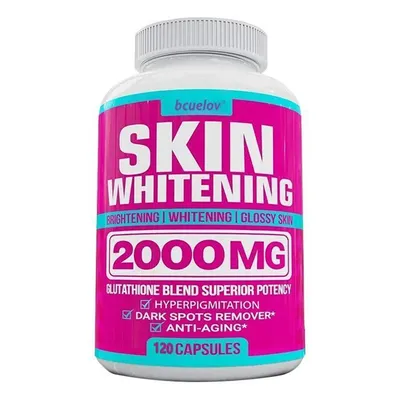 Image de Glutathion blanchissant pour la peau 2000 mg (120 gélules), complément alimentaire pour la peau, les cheveux et les ongles