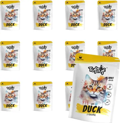 Produktbild von Tuftuf | Feuchtfutter für Katzen - 10x100g - Entenfleisch - Nassfutter - 82% Feuchtigkeit