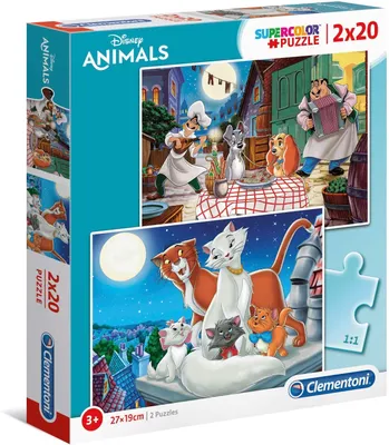 Produktbild von Clementoni 24764 - 2 x 20 Teile - Disney Animals