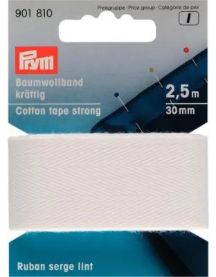 Produktbild von Prym Baumwollband kräftig 30 mm weiß