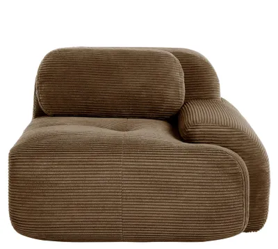 Image de Élément d'angle en velours Hamlet RSF, avec coussins, canapé modulable, 104 x 103 x 75 cm, marron
