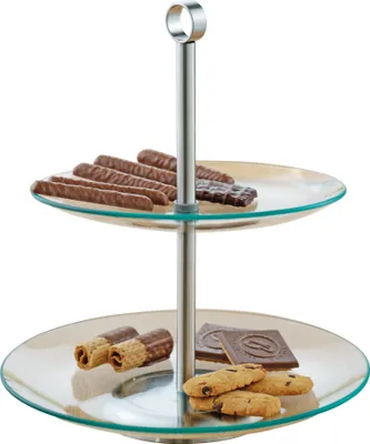 Produktbild von Esmeyer 2-stufige Etagere COOKIE, aus transparentem Glas, 199-618