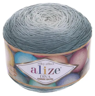 250g Farbverlaufsgarn ALIZE Diva Ombre Batik Bobbel Sommerwolle Strickgarn Häkelgarn Grüntöne