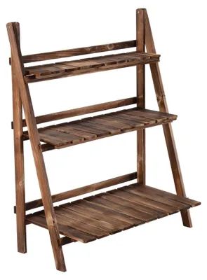 Immagine prodotto di Scaffale Portapiante Pieghevole da Giardino 80x37x93 cm in Legno di Abete