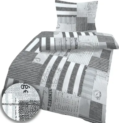 Produktbild von Bettwäsche soma 2tlg. Fein-Biber 135x200 80x80 Karo/Anthrazit