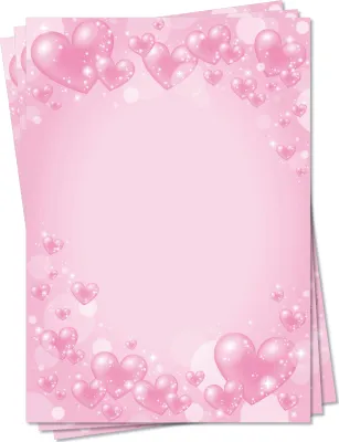 Produktbild von Motivpapier Briefpapier (Herzen-5159, DIN A4, 25 Blatt) - glitzernde rosa Herzen