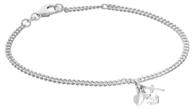 trendor 21582 Mädchen-Armband Glaube, Liebe, Hoffnung 925 Silber Rhodiniert 1