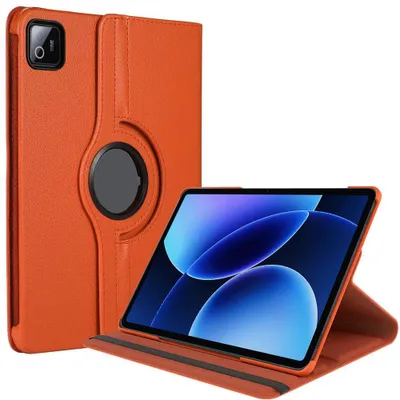 Image de Coque pour Xiaomi Pad 8 / 8 Pro, Etui Rotatif 360° Multi-Angle Anti-Rayures CuirPolyuréthaneOrange