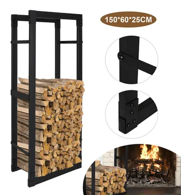 Produktbild von Vigevee Kaminholzregal Brennholzständer 150*60*25CM wetterfestem Metall Brennholz Brennholzregal